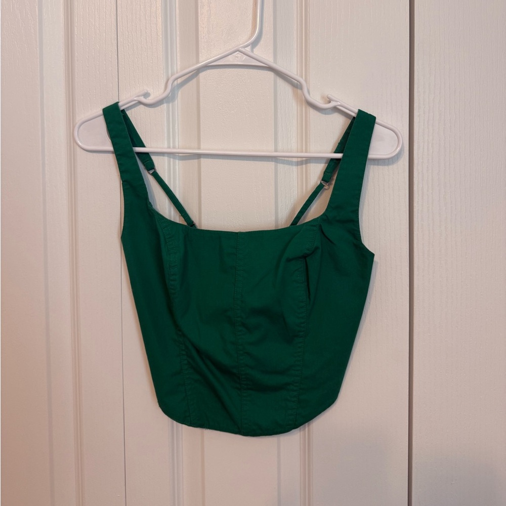 Abercrombie & Fitch Emerald Green Cropped Tank Top